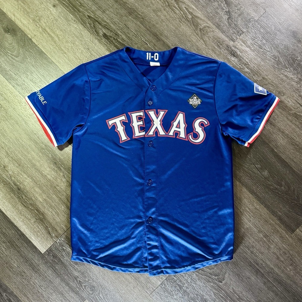 Texas Rangers Josh Jung 2023 World Series Blue Jersey # 6 Men's M